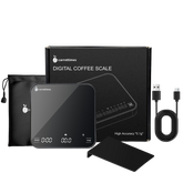 Báscula electrónica para café Carrottimes con temporizador, color negro
